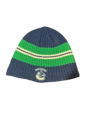 Reebok Face Off Collection Vancouver Canucks NHL Blue, Green, White Beanie - Image 1 of 4