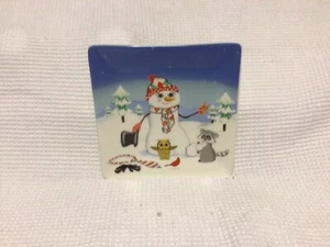 4er Set Keramik Mini Teller " Schneemann " - Bild 1 von 2