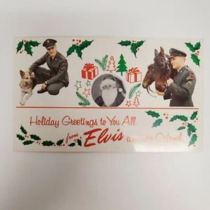 Elvis Presley Holiday Greeting Postcard From Elvis And The Colonel 5 1/2 x3 1/4" - Picture 1 of 4