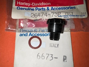 AERMACCHI HARLEY 26474-73P FILLER PLUG & 6673-P GASKET 1974 1974 1975 X90 Z90 - Picture 1 of 1