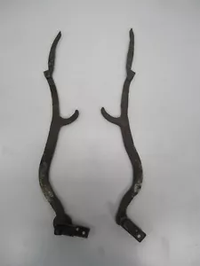 Antique Vtg Primitive Ladder Rung Hooks Locks Hand Forged Iron Hardware Rustic - Picture 1 of 8
