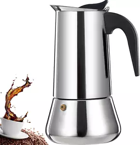 12 Cup Stovetop Espresso Maker Stainless Steel Moka Pot Stove Top Percolator Ita - Picture 1 of 12