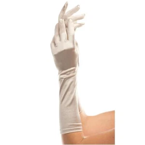 Guantes de satén marrón largo brazo medio noche graduación baile disfraz 8812-39 - Imagen 1 de 1