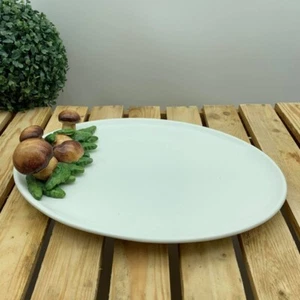 BOL DE SERVICE BASSANO CÉRAMIQUE PEINT À LA MAIN 35 CM CHAMPIGNONS MOTIF 3D D'ITALIE - Photo 1 sur 4