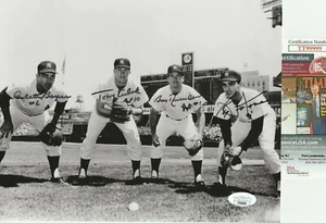 BOYER KUBEK BOBBY RICHARDSON PEPITONE SIGNED 8X10 PHOTO 1962 YANKEES INFIELD JSA - Picture 1 of 4
