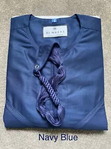 Hombre Nuevo Omaní Thobe Jubba, Azul Marino con Borla, Tallas M54, M56, M58 - Imagen 1 de 1