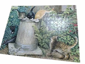 Ceaco Ivory Cats THE NEIGHBORHOOD DUSTBIN 300 Pc puzzle COMPLETE~No Box - Picture 1 of 2