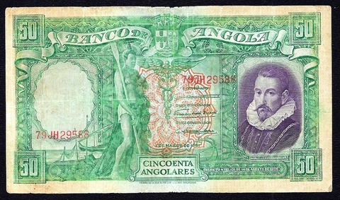 ANGOLA PORTUGAL 50 ANGOLARES 1951 P-84 Cover