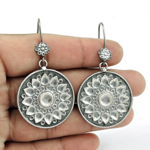 Tendencia Pendientes Largos Sólido 925 Plata de Ley Mujer Joyería Regalo Navidad - Imagen 1 de 5