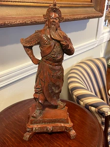 Guan Yu Chinese Warrior General in Han Dynasty, Wood Carved Statue - Picture 1 of 9
