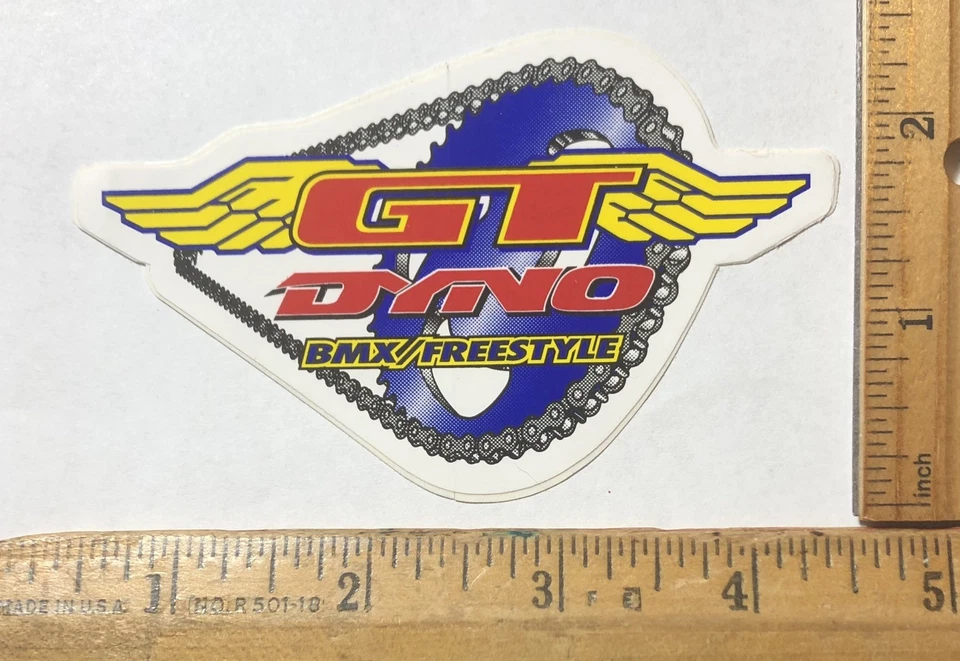 Vintage 1990s GT Bicycles BMX Dyno Freestyle Decal Sticker Old School Bike - Image 1 of 1