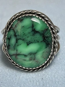 Southwestern natürlicher Variszit Ring (Türkis Schwester) Sterling Größe 11 - Bild 1 von 4