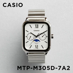 Casio MTP-M305D-7A2V Quartz Moonphase Analog Watch White Face Silver Steel Band - Picture 1 of 4