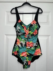 Traje de baño de una pieza para mujer Calypso Cove talla 12 tropical floral multicolor - Imagen 1 de 4