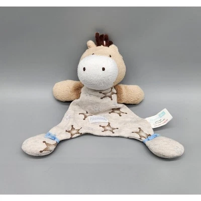 Vitamins Horse Lovey Security Blanket 8" Blue Brown Stars Baby Plush Toy Pony - Image 1 of 4