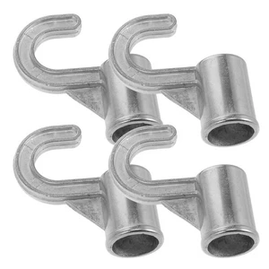 4 Pcs Aluminum Alloy Closet Hooks No Drill Wardrobe Rod Hanger Hooks For Clothes - Picture 1 of 9