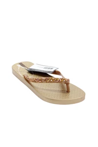 Ipanema Womens Metallic Pebble Glitter T Strap Sandals Gold Tone Size 6 - Imagen 1 de 5