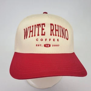 White Rhino Coffee Hat Cap Dallas Forth Worth Texas Snapback Red - Picture 1 of 7