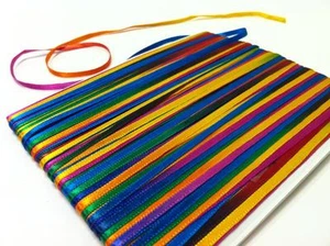 50 mt Glitterati BRIGHT SATIN Ribbon 3 mm width Multicoloured space dyed - Picture 1 of 1