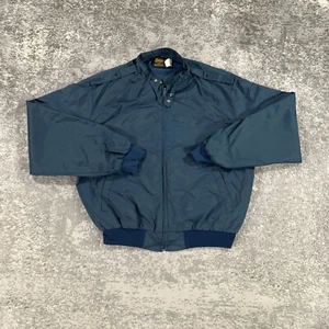 Vintage Swingster Cafe Racer Jacket Mens Large L Blue Bomber 80s USA Lightweight - Picture 1 of 13
