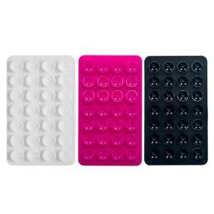 Suction Cup Phone Case Mount Double-Sided Silicone Sticky Phone Stand Holder - Photo 1 sur 15
