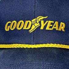Goodyear Racing Swingster Snap Back Trucker Hat Blue Gold Rope Braid Cap
