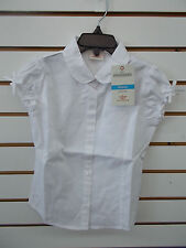 Girls Dockers Uniform White Button Down Short Sleeved Shirt Size 5 - 6X