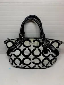 Coach Madison Opt Art Black/gray Satchel Handbag - Picture 1 of 12