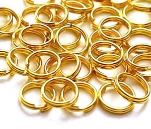 Bulk 500pcs Gold Plated Double Split Jump Rings Findings Connectors 22 gauge 6mm - Picture 1 of 4
