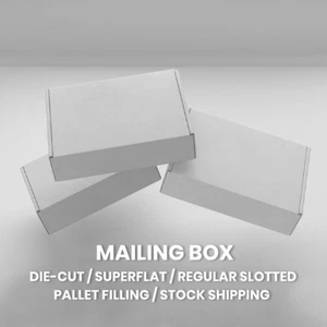 White Diecut Mailing Box Cardboard Shipping Rigid Flat Mailer Small Medium Large - Picture 1 of 49