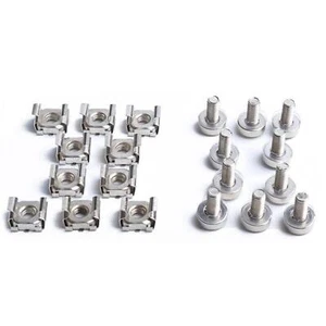 10pcs M5 Mounting Square Hole Cage Nuts & Screws For Server Rack Cabinet - Photo 1/12