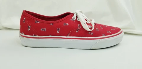Van's Size Men's 9 Women's 10.5 Anaheim Los Angeles Angels MLB Red Sneakers Cover