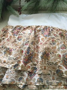 Gonna letto CHAPS Ralph Lauren Marrakech 58”X78” COMPLETA raso con volant antipolvere - Foto 1 di 7