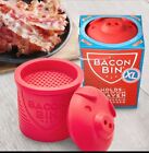 Talisman Designs Silicone Pig Bacon Bin Grease Container, 1 Cup, Red