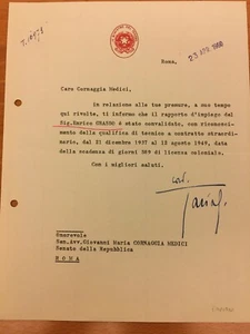 Lettera firmata da Paolo Emilio Taviani - Bild 1 von 1