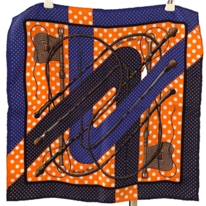 Hermes Clic Clac a Pois Carre 45 Silk Scarf No Box Used. - Picture 1 of 5