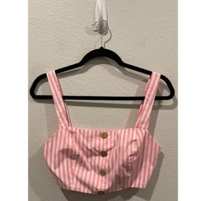 SHOW ME YOUR MUMU X BARBIE gestreiftes rosa weiß Crooped Top Gr. M - Bild 1 von 5