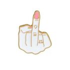 Pink White Middle Finger F You Gold Brooch Style Statement Pin Fashion Jewelry