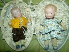 Darling Pair 1912 German Armand Marseille Antique Bisque Googly 234 Dolls In Egg