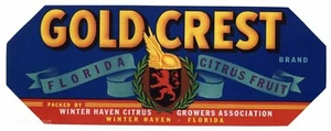 GOLD CREST Brand, Winter Haven, Florida *An Original Citrus Crate Label*  - Picture 1 of 1