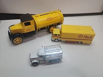 Shell Truck 3 Car Lot Etrl & Matchbox 1 Bank  - Image 1 of 4