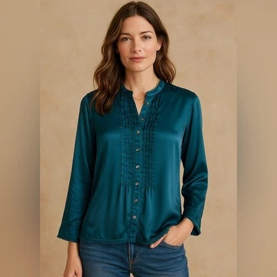 Sundance Delphine Highland пинтак шелковая блузка бирюзовый - Изображение 1 из 4