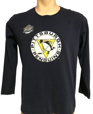 Camiseta clásica de invierno 2011 Pittsburgh Penguins para mujer grande azul logotipo vintage Foto 1 de 4