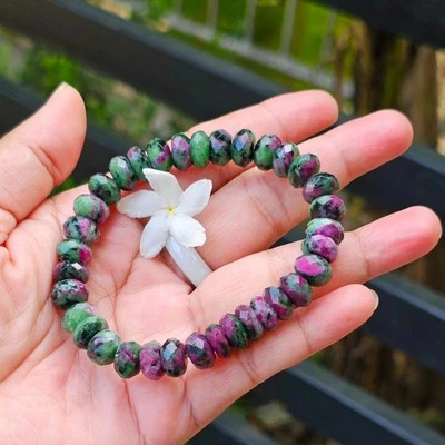 Burmese Ruby Zoisite Bracelet Abacus Shape Faceted Fire-Playing Beautifully 9.8 - Image 1 of 4