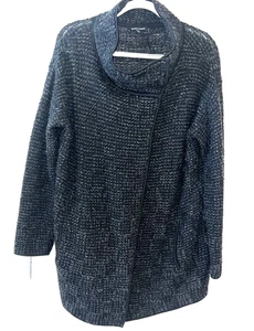 Eileen Fisher Wolle|Alpaka Pullover Jacke Damen Gr. Large schwarz|grau Tunika - Bild 1 von 8