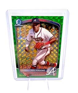 2025 Bowman Jose Perdomo Chrome Green Geometric Refractor 56/99 #BCP-106 - Picture 1 of 2