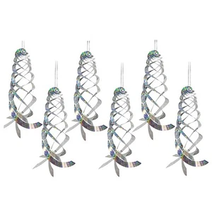 Pack de 6 reflectores espirales de defensa plata Mylar Spinner, HäNgende Refle4381 - Imagen 1 de 10