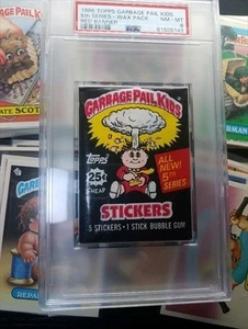 PSA 8 NM-MT 1986 Topps Garbage Pail Kids 5th Series OS5 RED BANNER Wax Pack - Picture 1 of 3