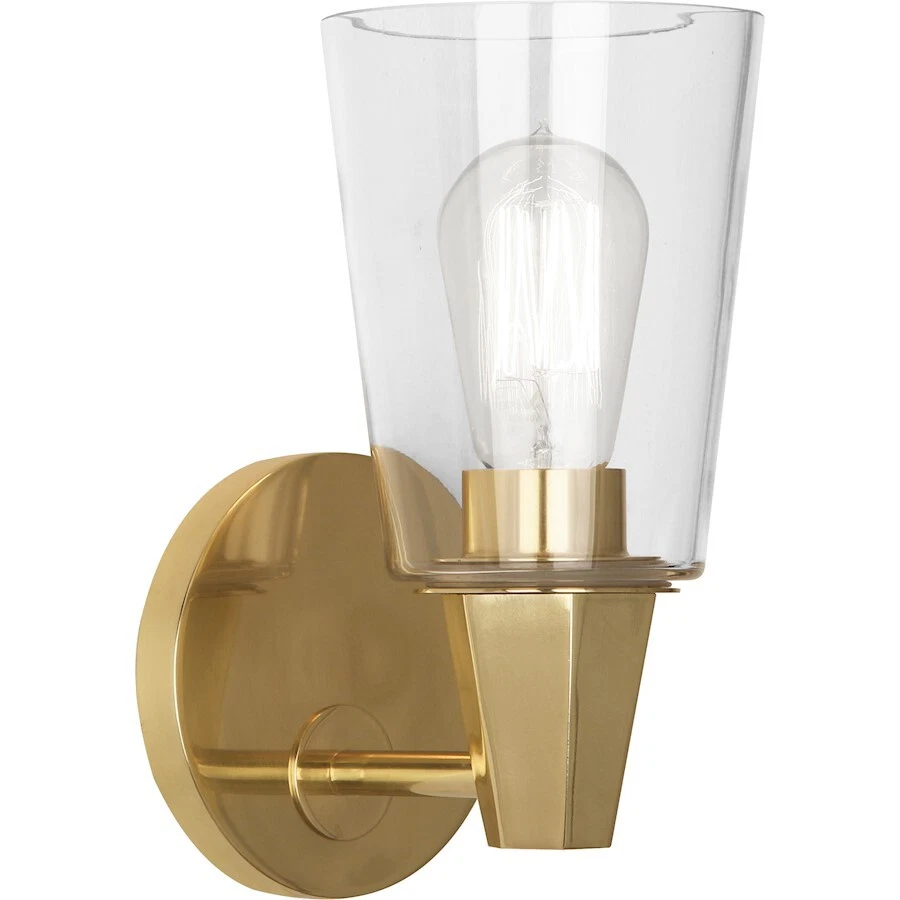 Robert Abbey Wheatley 1 Light Wall Sconce, Brass/Clear - 254C - Image 1 of 1