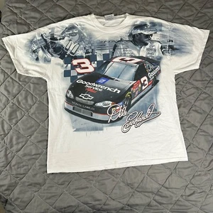 VINTAGE Dale Earnhardt Shirt Mens XL White Black AOP Graphic Nascar Racing Chase - Picture 1 of 15